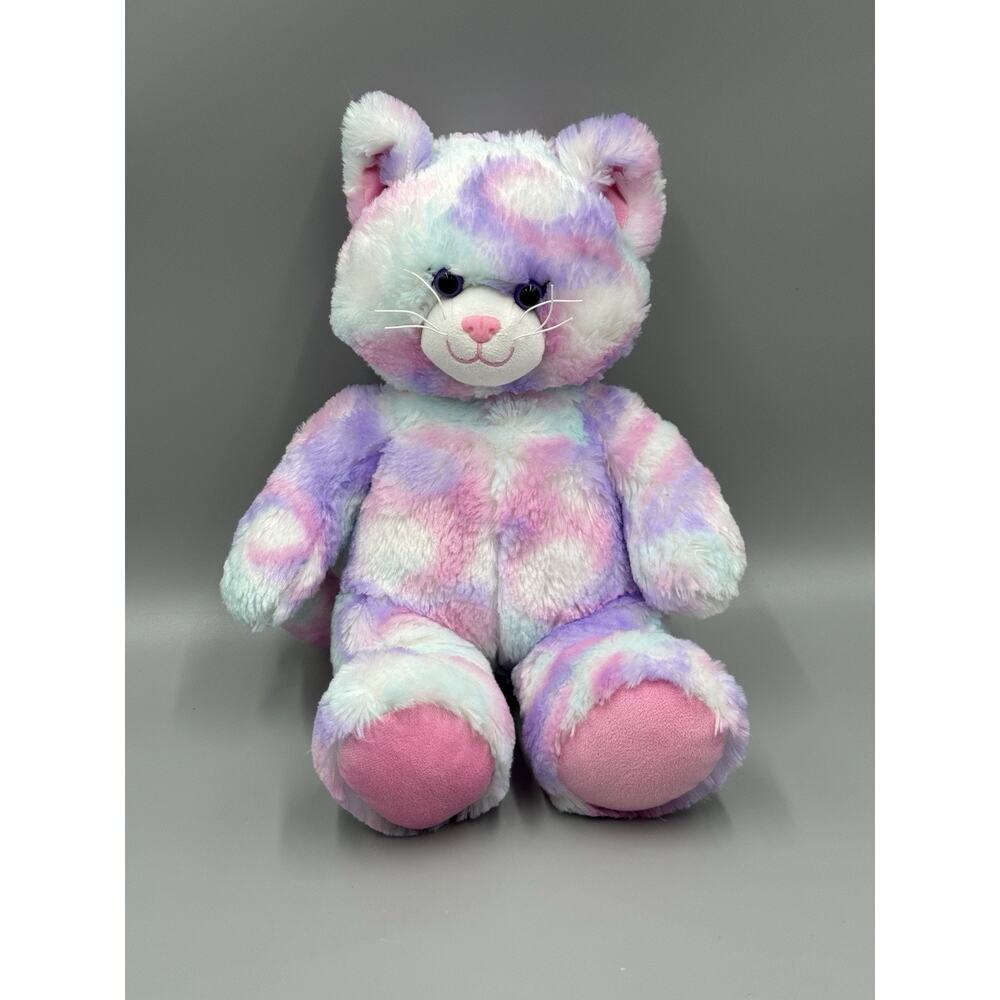 Build a Bear Workshop Pastel Swirl Kitty Cat‎ Tie Dye 14” Stuffed Animal